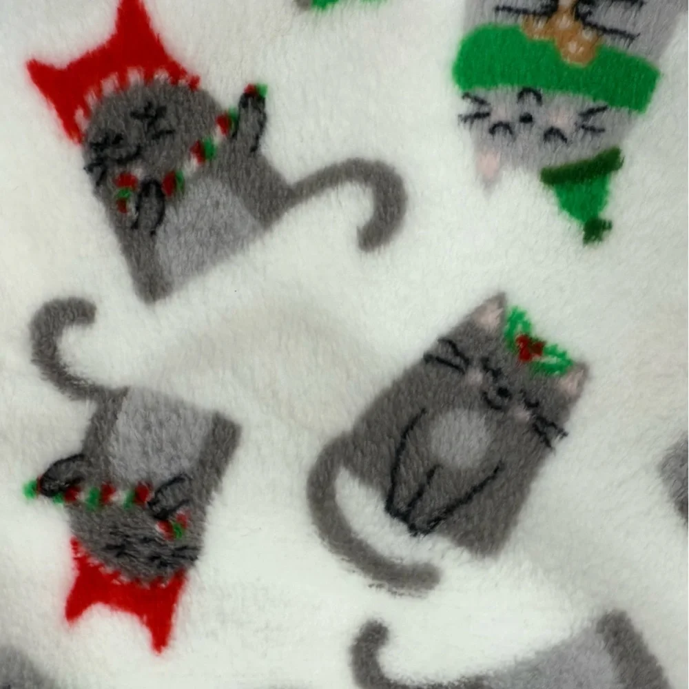 Pillow Talk Christmas Cat Print Pajama Shorts XL Intimates Sleepwear Fat Cats